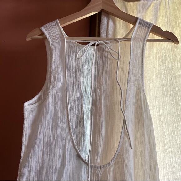 Madewell Open-Back Midi Cover-Up Dress Crinkle Cotton Lighthouse White NWT Sz M - Picture 5 of 9